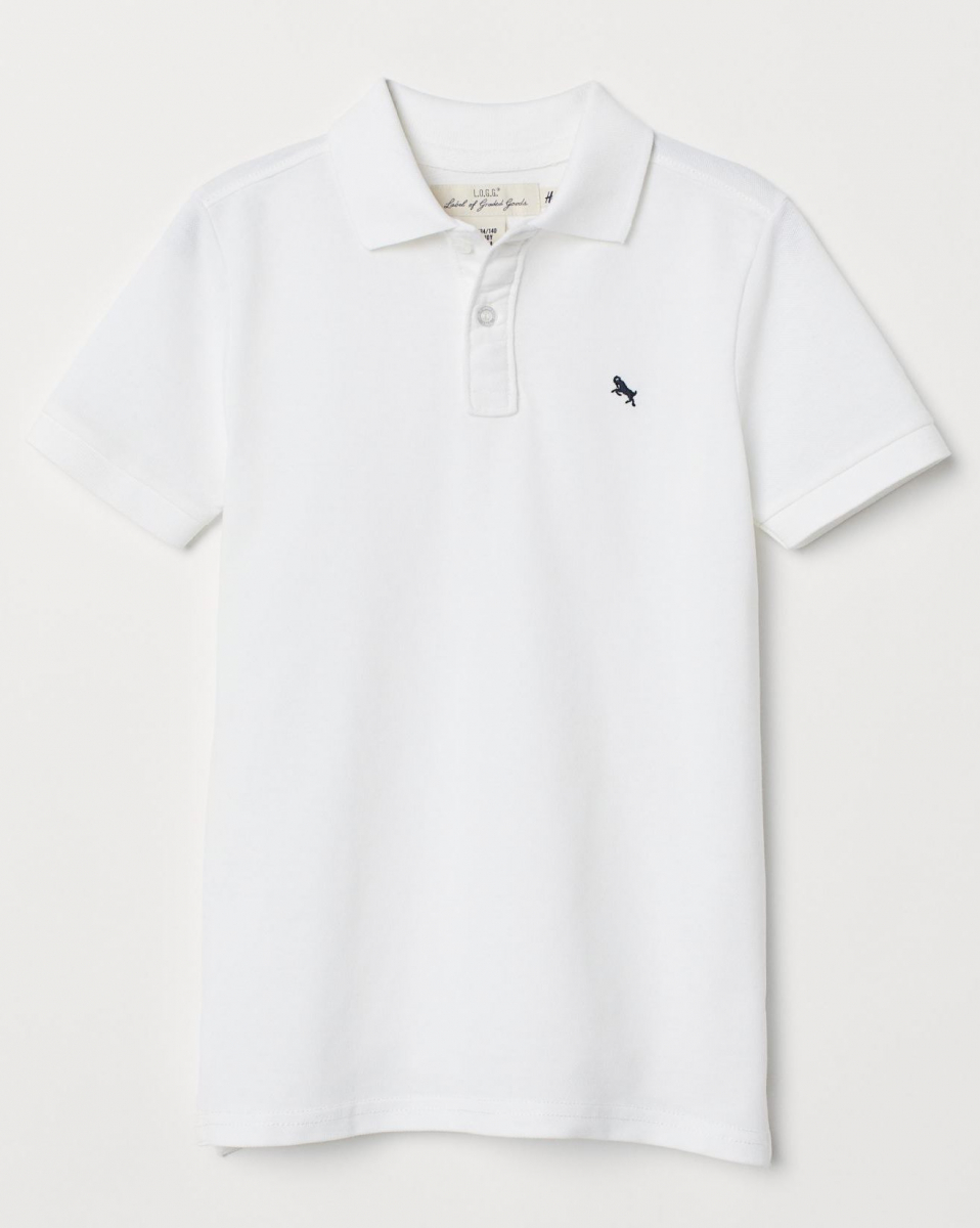 

Футболка-поло H&M 0696429001 170 СМ Белый 64020
