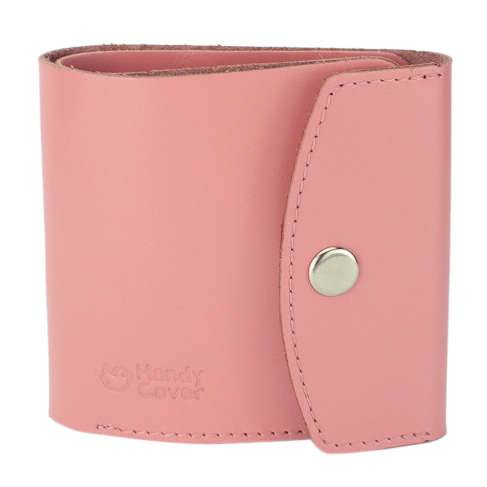 

Женский кожаный кошелек маленький на кнопке Handycover HC0062 розовый