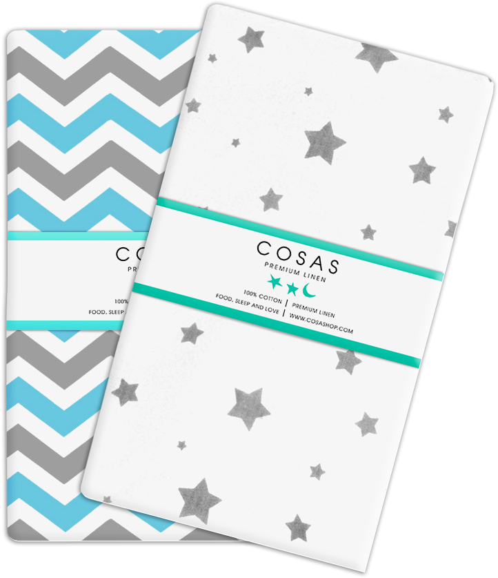 

Набор простыней Cosas Set Sheet Zig Blue Grey Star Grey 155х240 2 шт