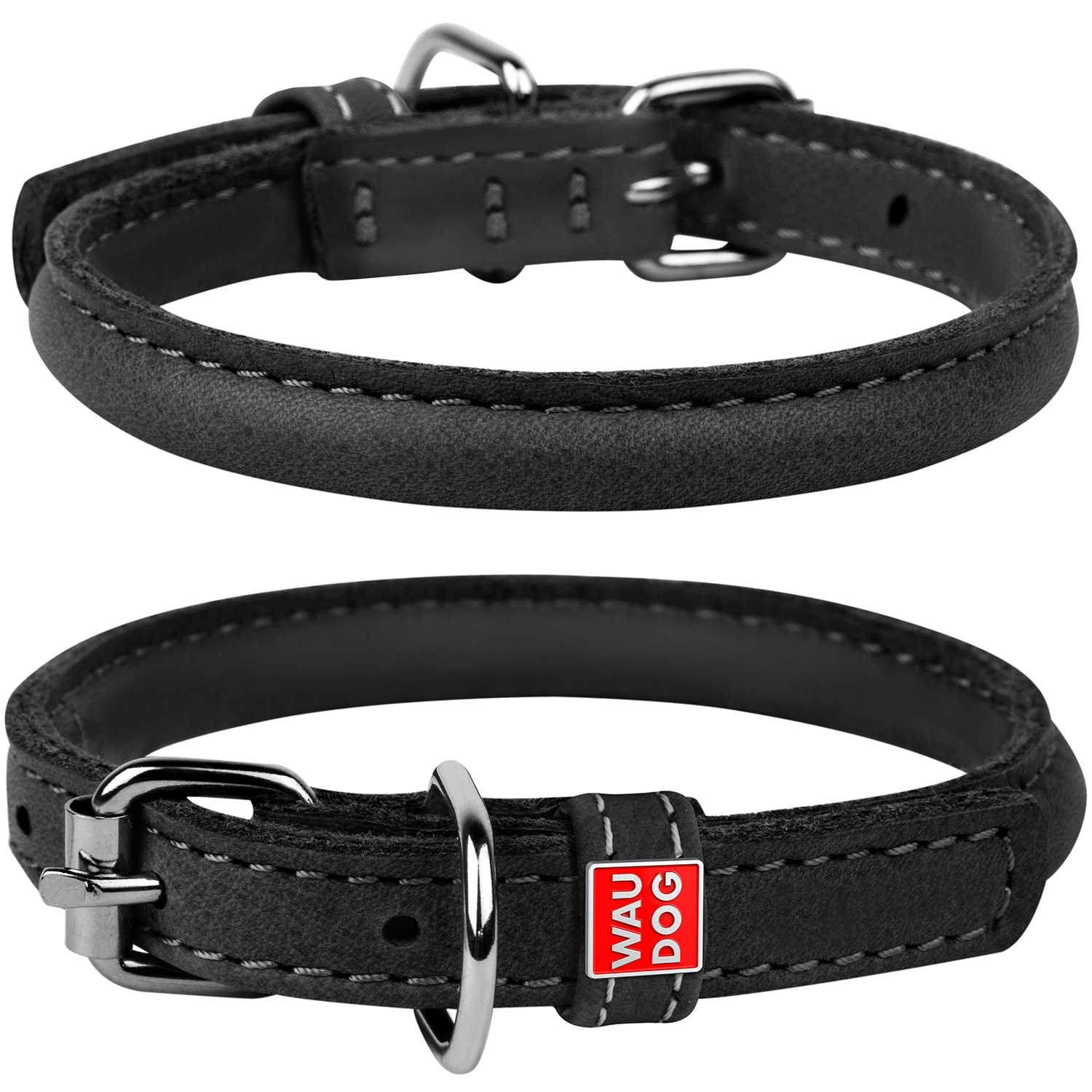 

Круглый ошейник WAUDOG Soft для длинношерстных собак 10 мм 39-47 см Черный (01581)