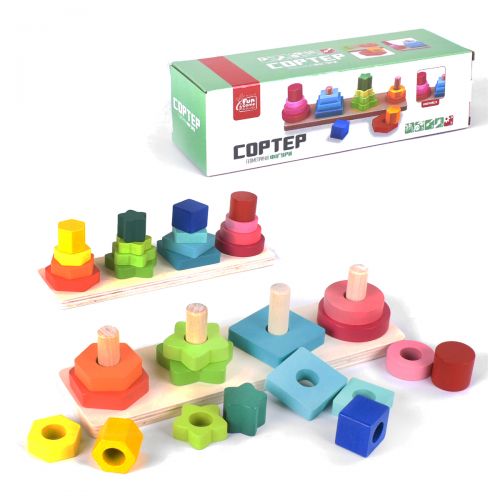 

97837 [85820] гр Деревянный сортер Геометрика 85820 (36) Fun Game [Коробка]