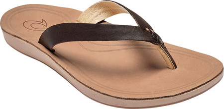 

Женские вьетнамки, сланцы OluKai Nonohe Flip Flop Dark Java/Golden Sand Antiqued Full Grain Leather 36