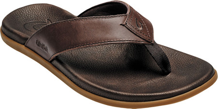 

Мужские вьетнамки, сланцы OluKai Nalukai Flip Flop Dark Wood/Dark Wood Full Grain Leather 48