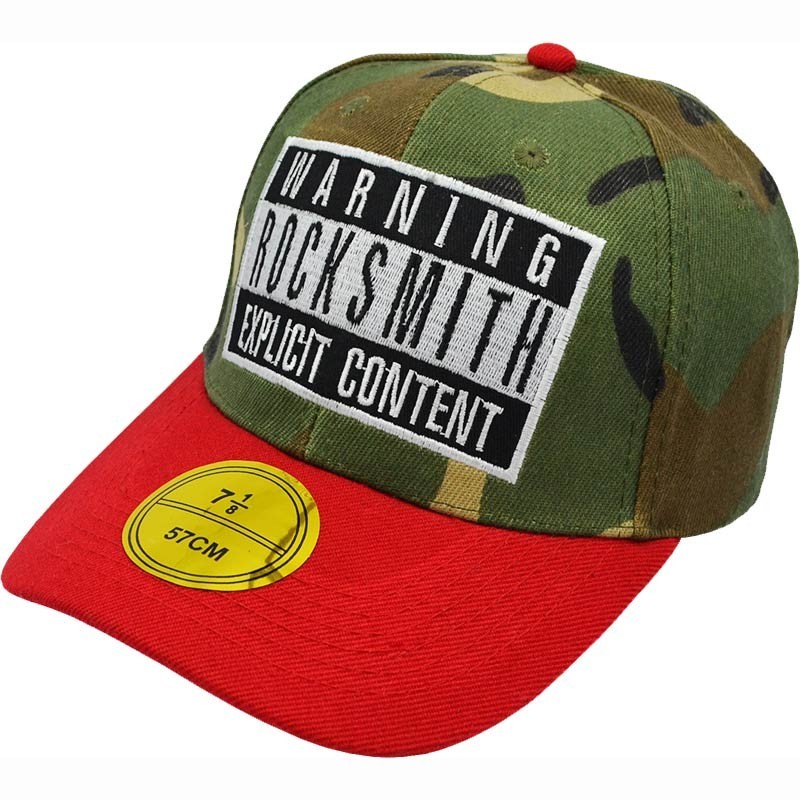 

Кепка бейсболка Rock Smith камуфляжная с красным козырьком на застежке 56-58 см 700-2539
