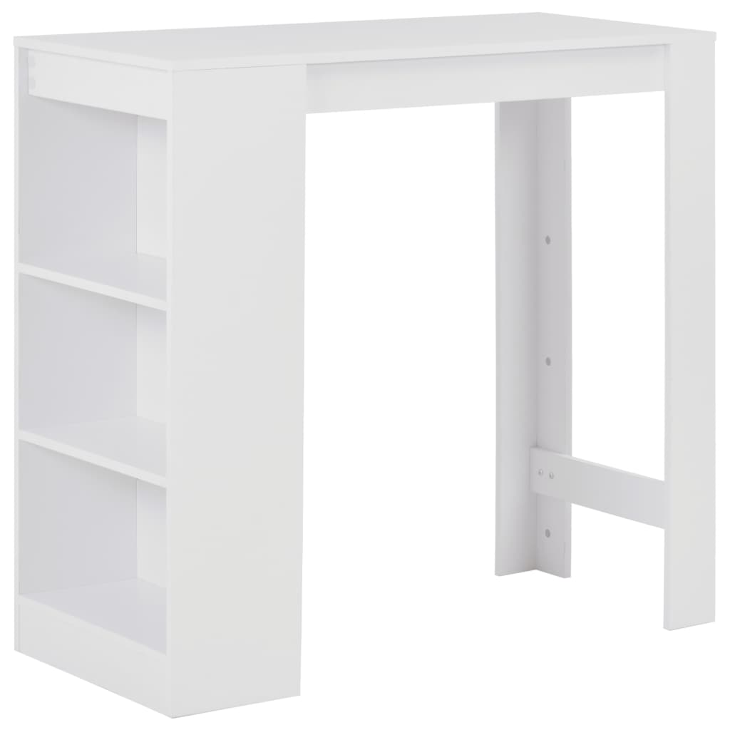 

Барний стіл з поличками Shumee 110 x 50 x 103 см білий 280211