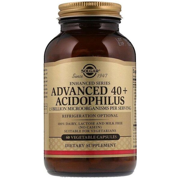 

Пробиотики Advanced 40+ Acidophilus Solgar 60 капсул (SOL208)