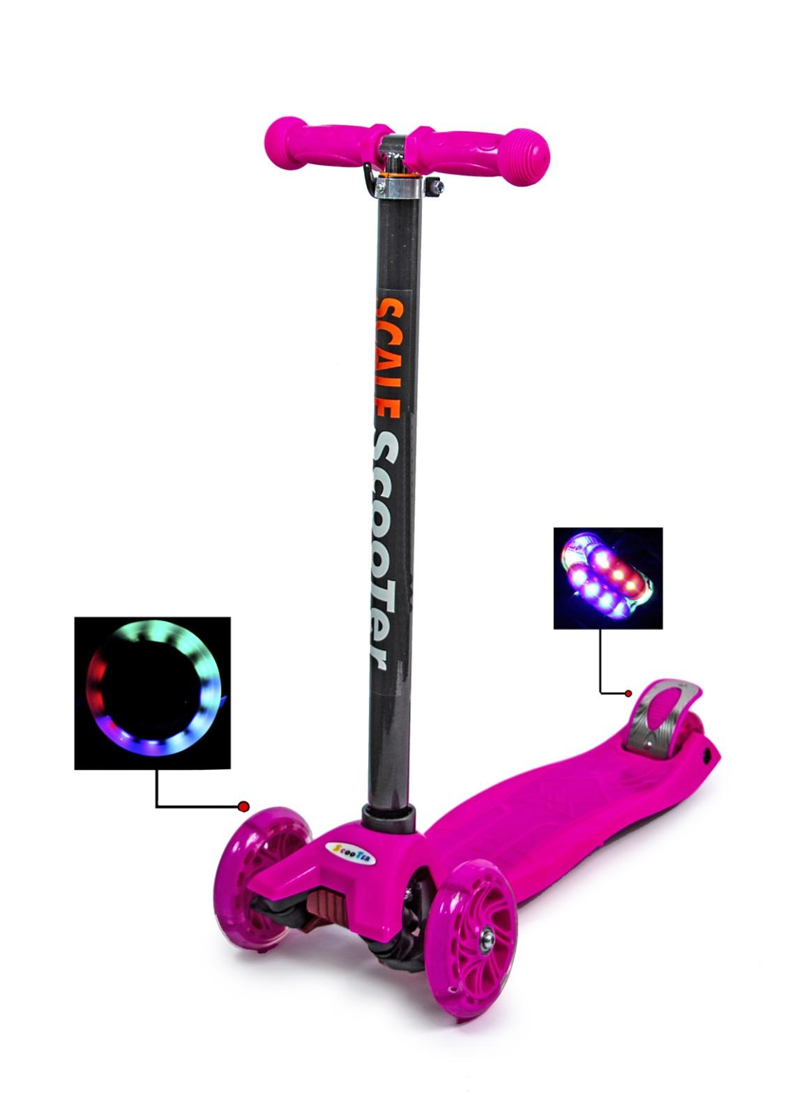 

Детский самокат Scooter MAXI Pink Светящиеся колеса