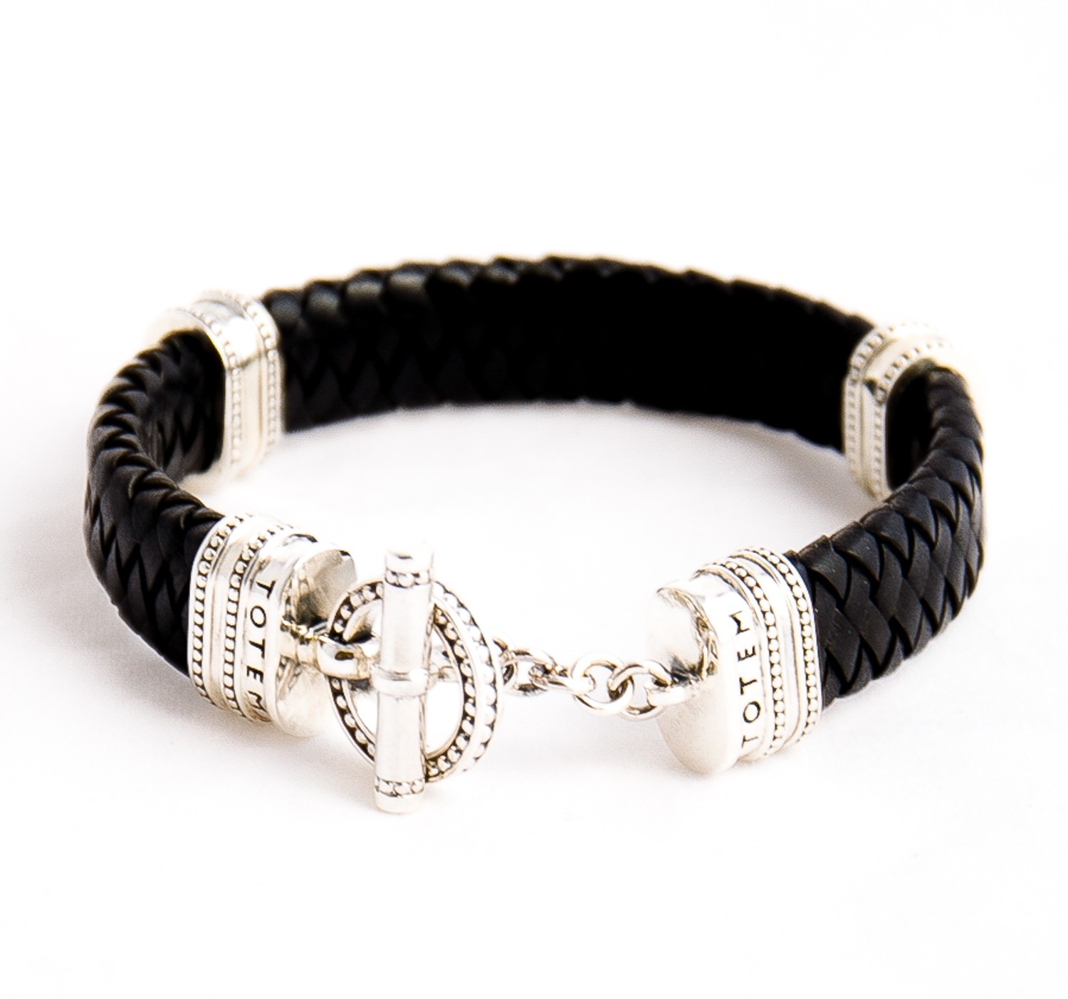 

Браслет TOTEM Adventure Jewelry широкий кожаный с серебром 22 см (0030-2)