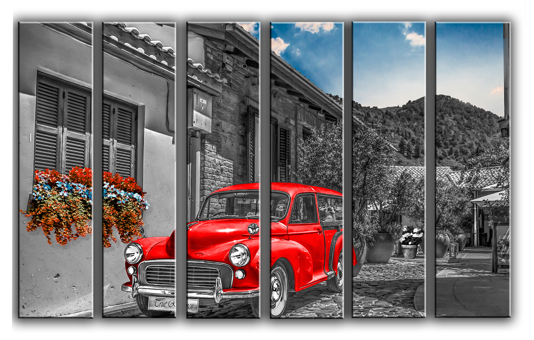 

Модульная картина на холсте из 6 частей старое авто цветы пейзаж Hotel Arizona HD 112 см x 171 см