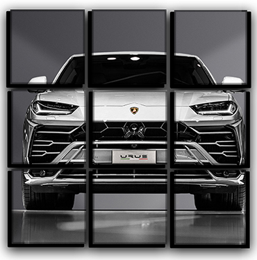

Модульная картина на холсте 9 частей авто Lamborghini Urus споривное авто Hotel Arizona HD 77 см x 77 см