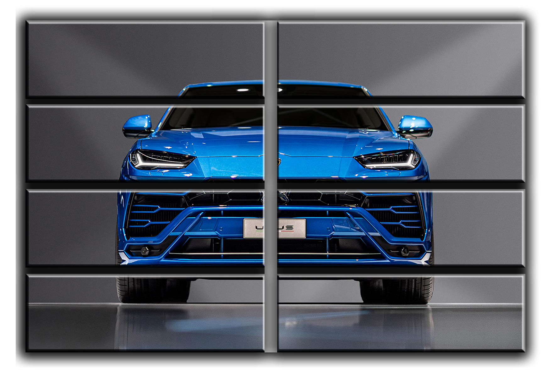 

Модульная картина на холсте из 8 больших частей Автомобиль Lamborghini Urus споривное авто Hotel Arizona HD 178 см x 254 см