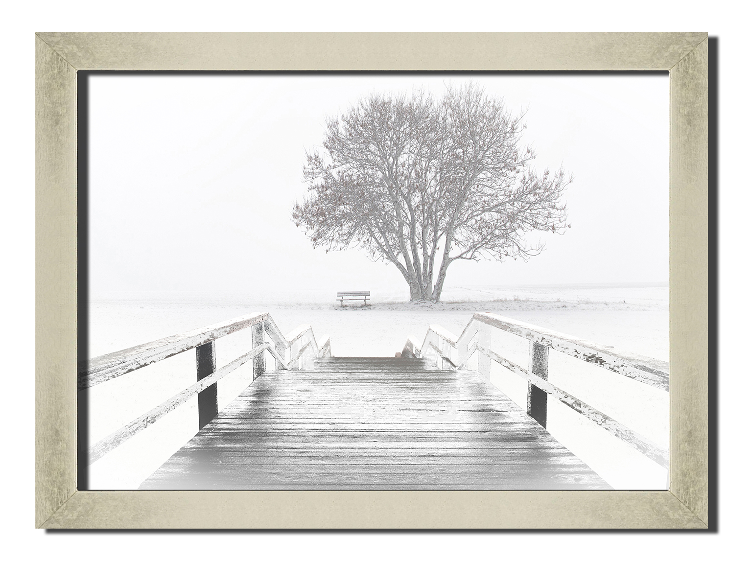 

Silver frame картина на файн-арт бумаге Зимний парк природа пейзаж ландшафт Hotel Arizona HD 31 см x 41 см