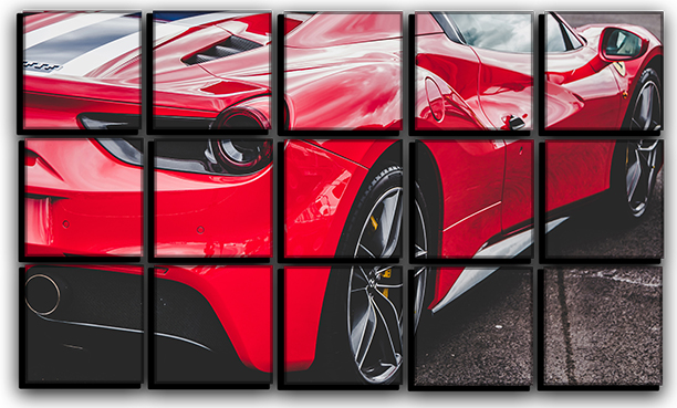 

Модульная картина на холсте из 15 частей суперкар Ferrari 488 спортивный Феррари Hotel Arizona HD 77 см x 127 см