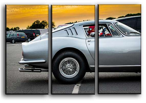 

Модульная картина на холсте из 3 частей Ретро спорткар Ferrari 275 GTB гранд туризмо Hotel Arizona HD 56 см x 84 см