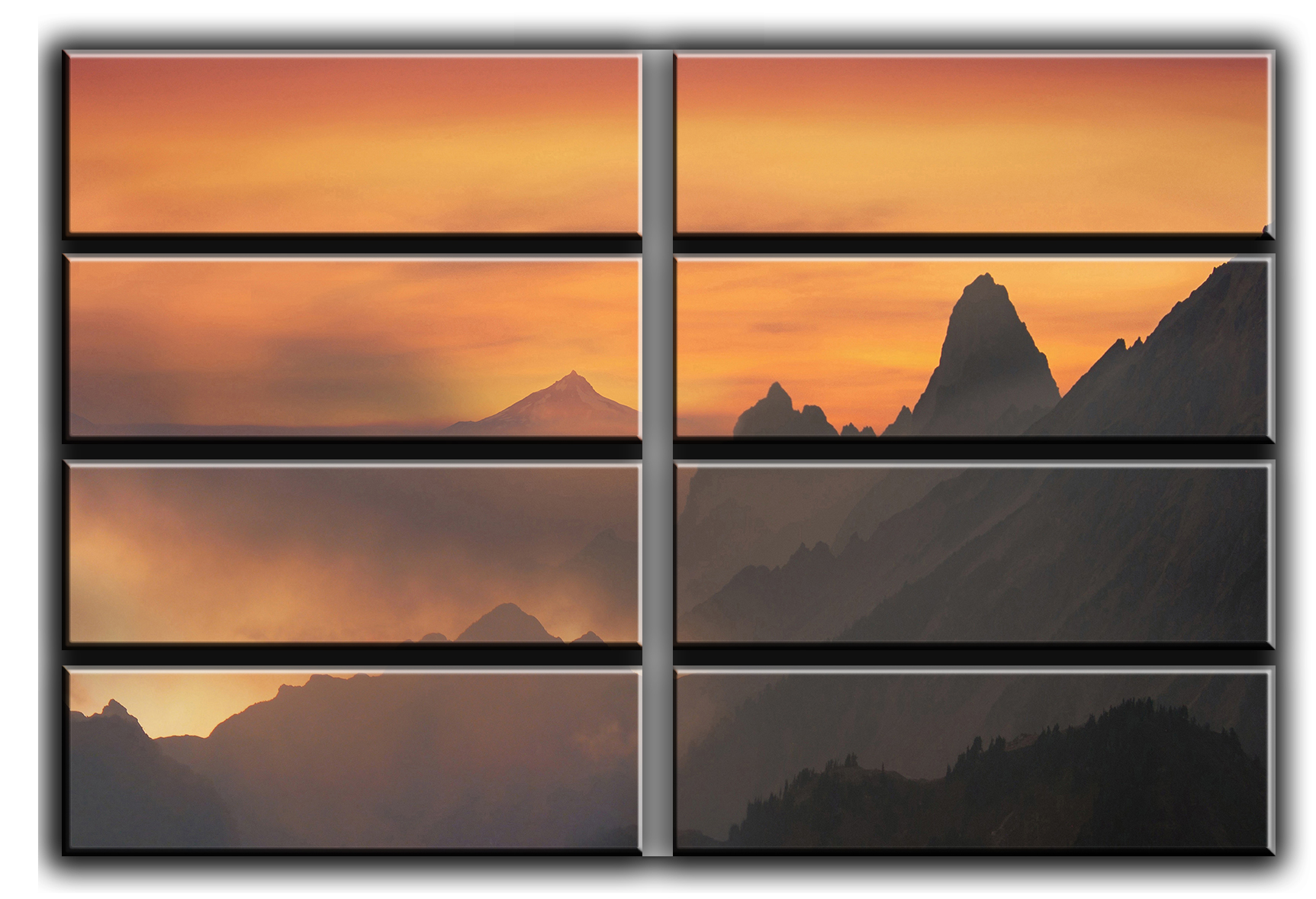 

Модульная картина на холсте из 8 больших частей горы и закат природа пейзаж ландшафт Hotel Arizona HD 178 см x 254 см