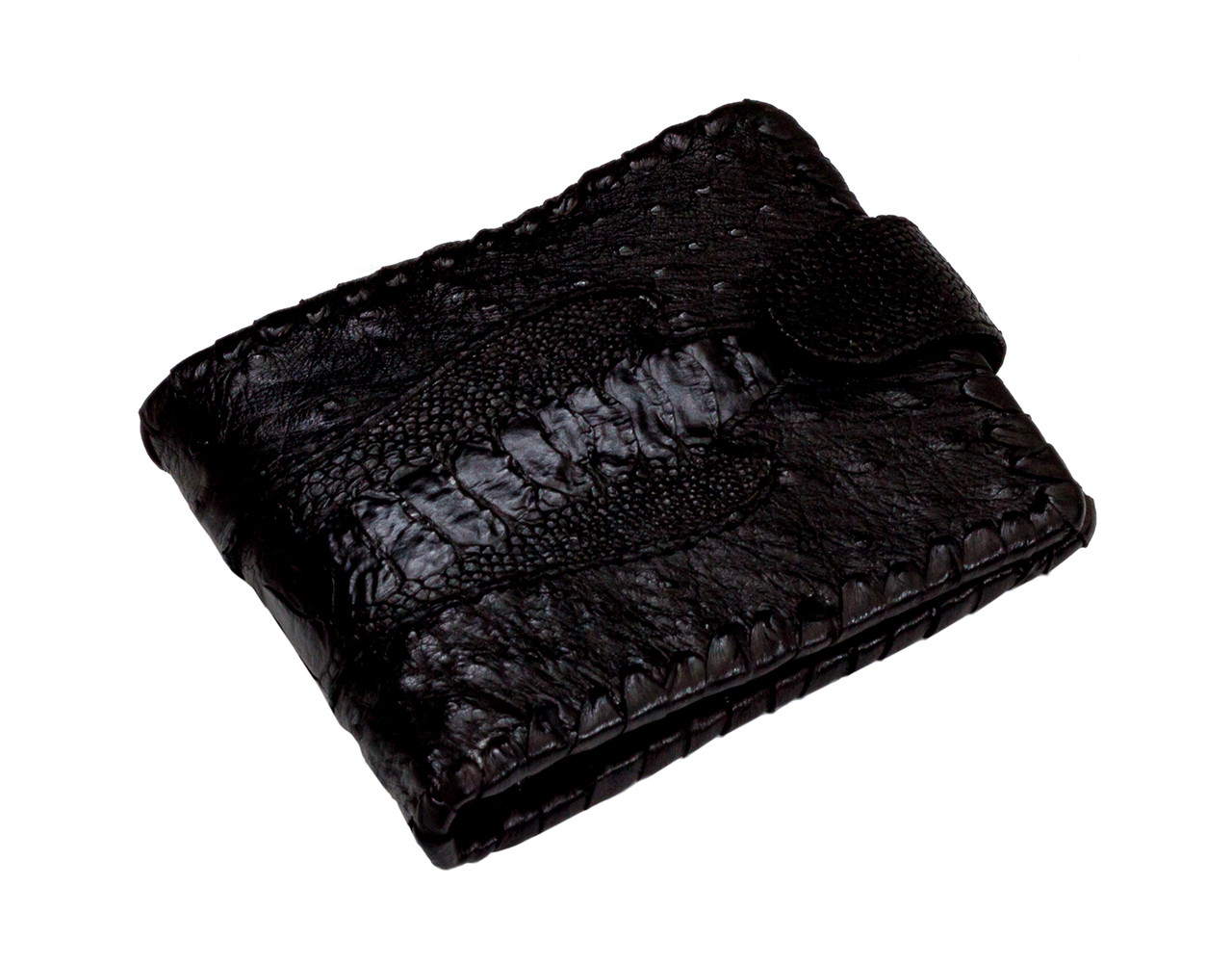 

Портмоне из кожи страуса Ekzotic leather Черное (ow05)