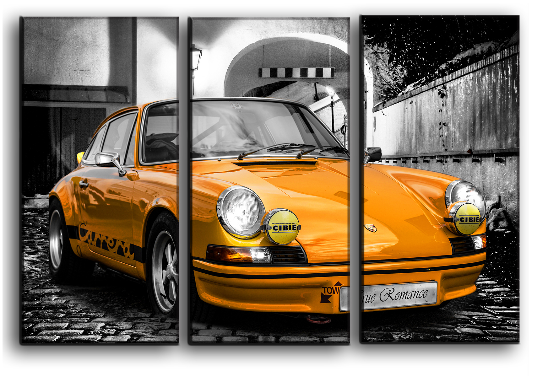 

Модульная картина на холсте из 3 частей классический Porsche 911 авто Порше Hotel Arizona HD 56 см x 84 см