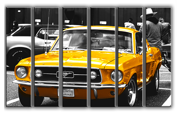 

Модульная картина на холсте из 6 частей Ford Mustang 1964 классик ретро авто Hotel Arizona HD 112 см x 171 см
