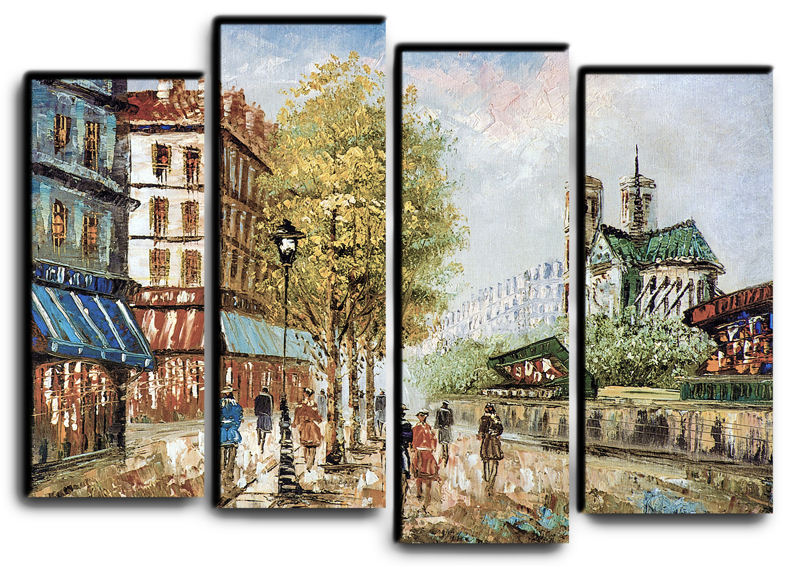 

Модульная картина на холсте из 4 частей Старая Франция городской пейзаж улицы урбан Hotel Arizona HD 82 см x 112 см