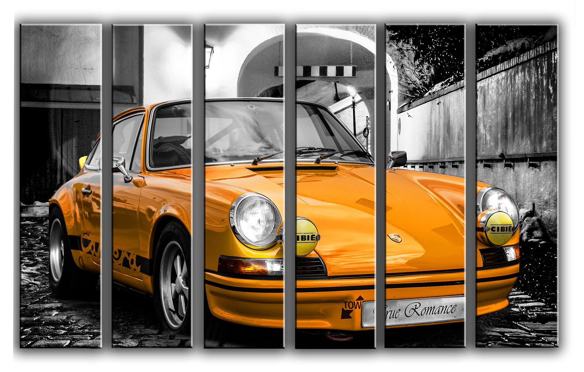 

Модульная картина на холсте из 6 частей классический Porsche 911 авто Порше Hotel Arizona HD 112 см x 171 см