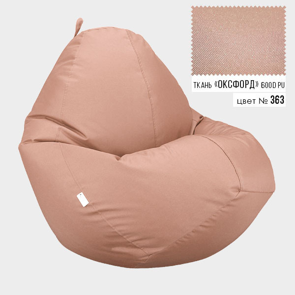 

Бескаркасное кресло мешок груша Овал Coolki XXL 90x130 Бежевый (Оксфорд 600D PU)