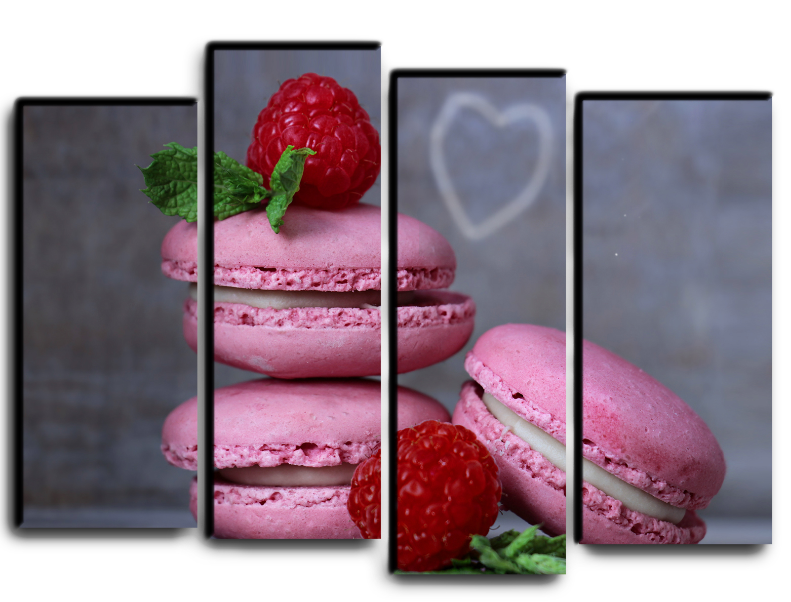 

Модульная картина на холсте из 4 частей Французские Macarons для кухни кофе чай напитки Hotel Arizona HD 82 см x 112 см