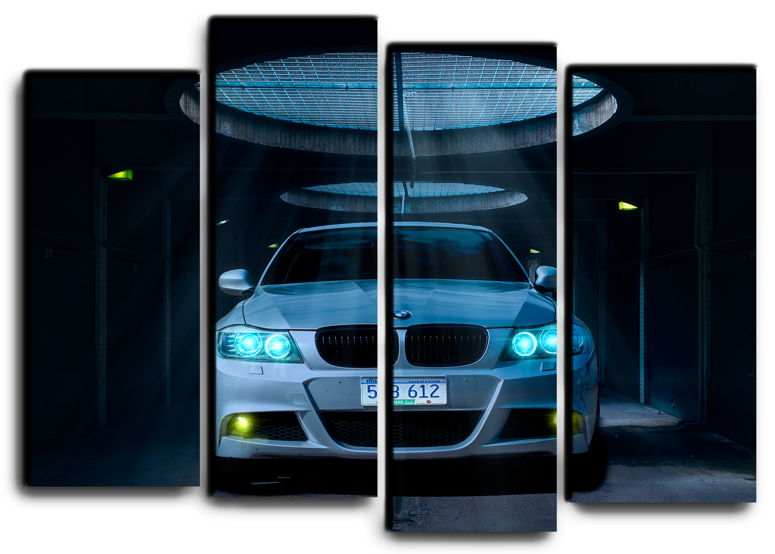 

Модульная картина на холсте из 4 частей авто BMW машина в городе Hotel Arizona HD 82 см x 112 см