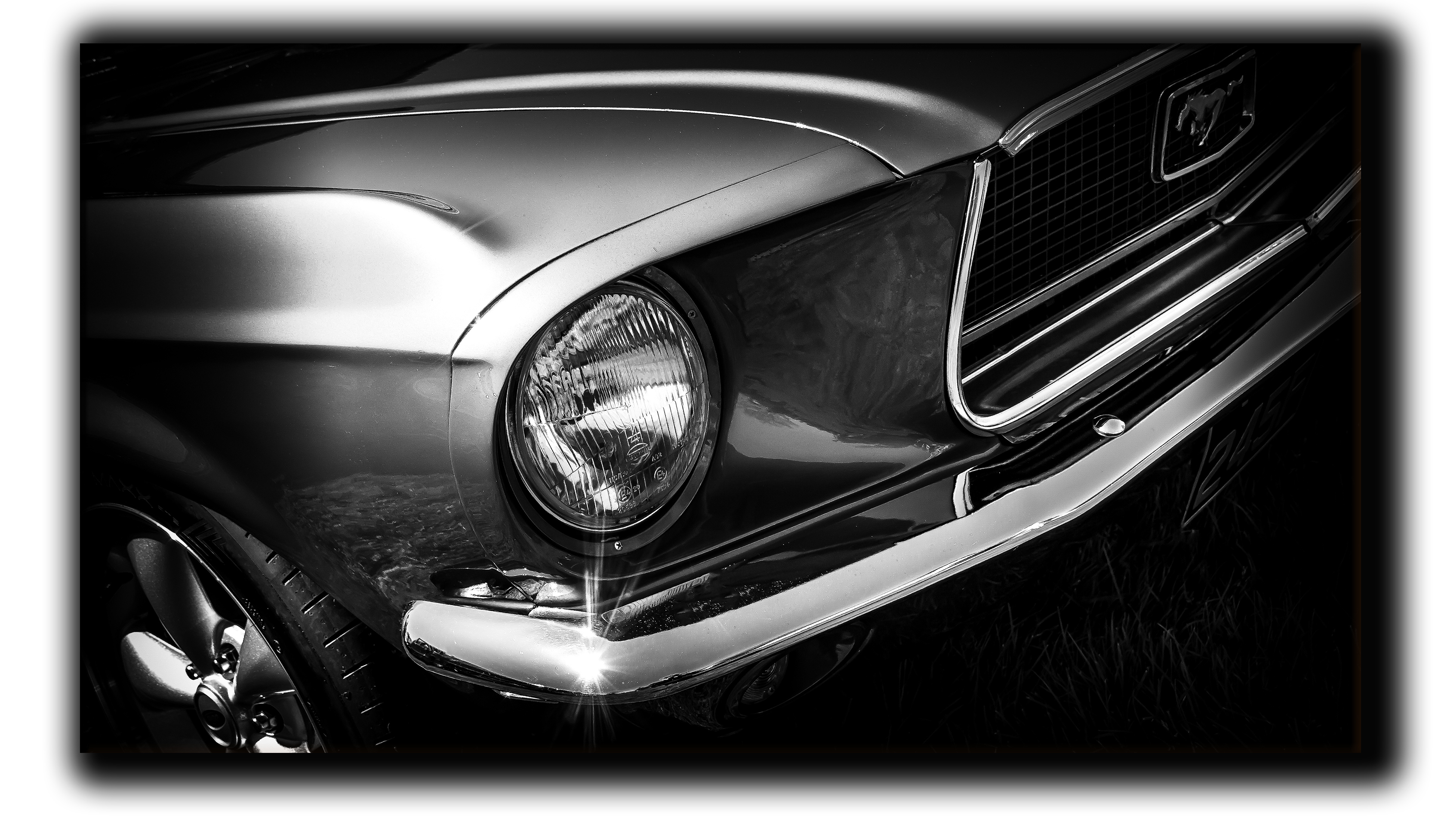 

картина на холсте Ford Mustang старинные ретро винтажные авто Hotel Arizona HD 72 см x 127 см
