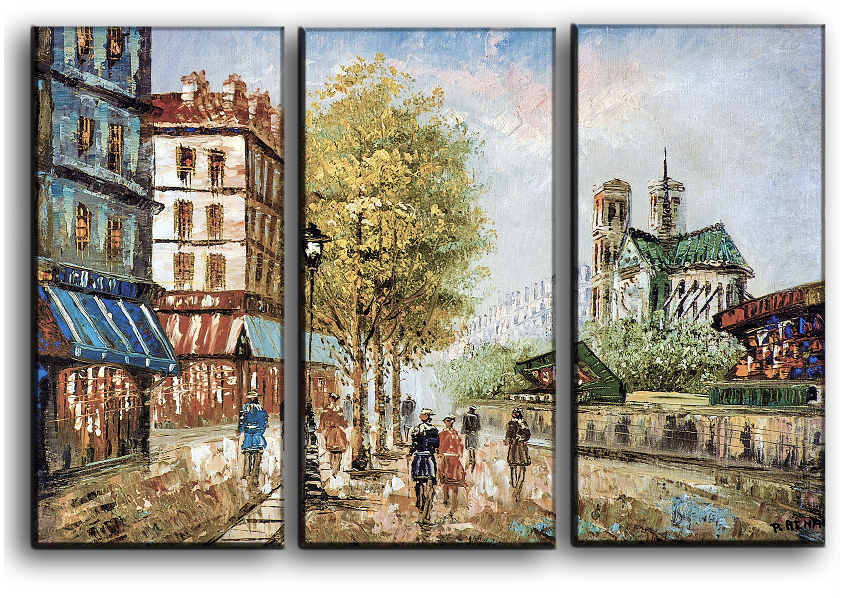 

Модульная картина на холсте из 3 частей Старая Франция городской пейзаж улицы урбан Hotel Arizona HD 56 см x 84 см