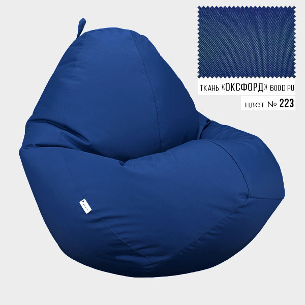 

Бескаркасное кресло мешок груша Овал Coolki XXL 90x130 Темно-Синий (Оксфорд 600D PU)