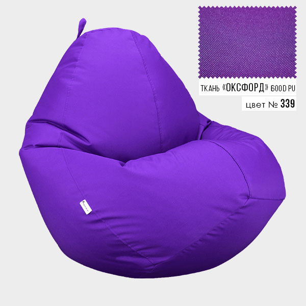 

Бескаркасное кресло мешок груша Овал Coolki XXXL 100x140 Фиолетовый (Оксфорд 600D PU)