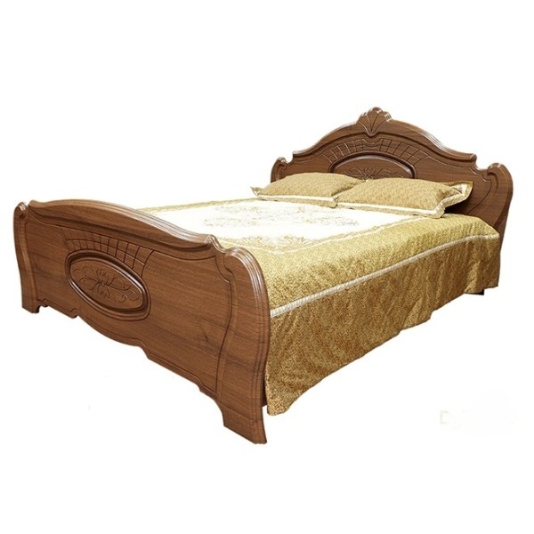 

Кровать двуспальная из ДСП 160*200 Катрин Орех Світ меблів с ламелевым каркасом