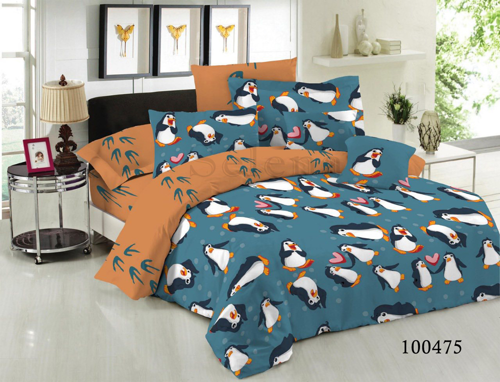 

Комплект постельного белья Selena Бязь Люкс Пингвин евро 100475