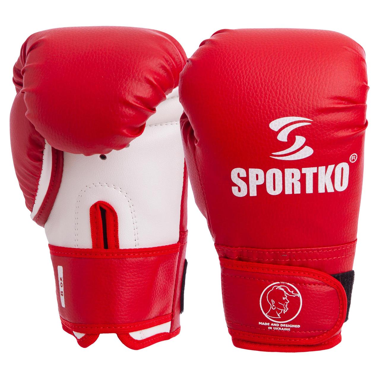 

Перчатки для бокса и единоборств SPORTKO Champ PD-2 Red-White 8 унций
