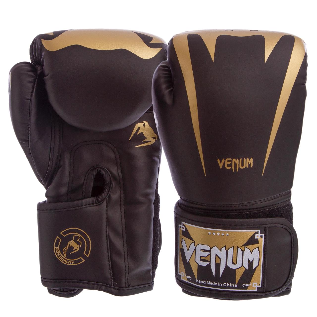 

Перчатки для бокса и единоборств VENUM Champ 8349 Black-Gold 10 унций