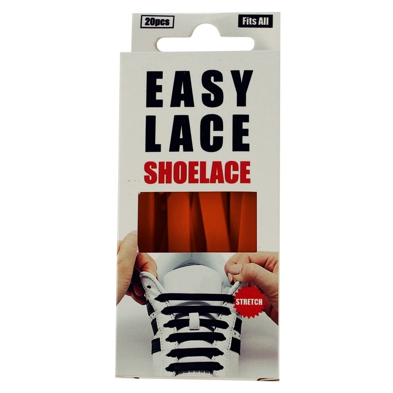 

Силиконовые шнурки для обуви Easy Lace Flat Box оранжевые, плоские / 20 шт