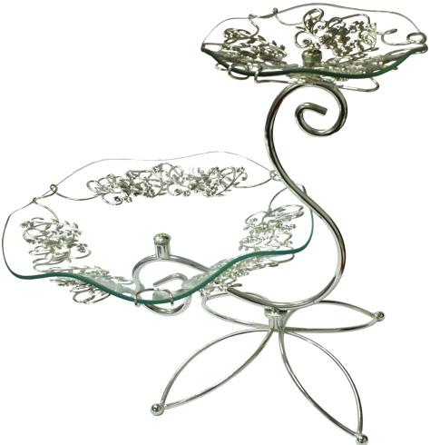 

Фруктовница Flowers 2-х ярусная декоративная 30х20см S&T (Р01632316248)