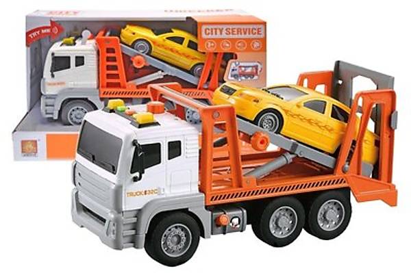 

Автовоз инерционный 1:12 с машиной (музыка, свет) WENYI (WY832C)