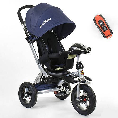 

Велосипед 3-х колёсный (фара, пульт) темно-синий Best Trike (69834-149)