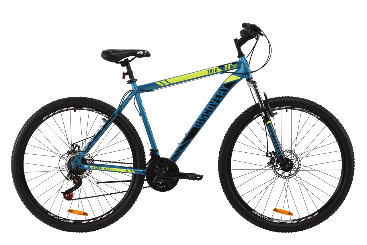 

Велосипед 29" Discovery TREK AM DD рама-21" малахитовый с желтым 2020