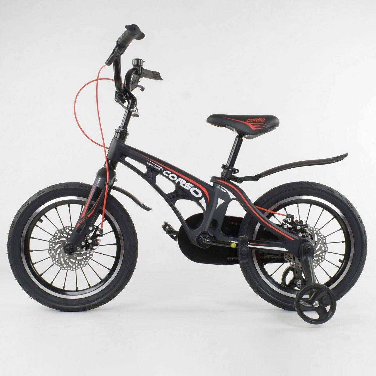 

Велосипед 18" дюймов 2-х колёсный "CORSO" MG-18 W 338 ЧЁРНЫЙ