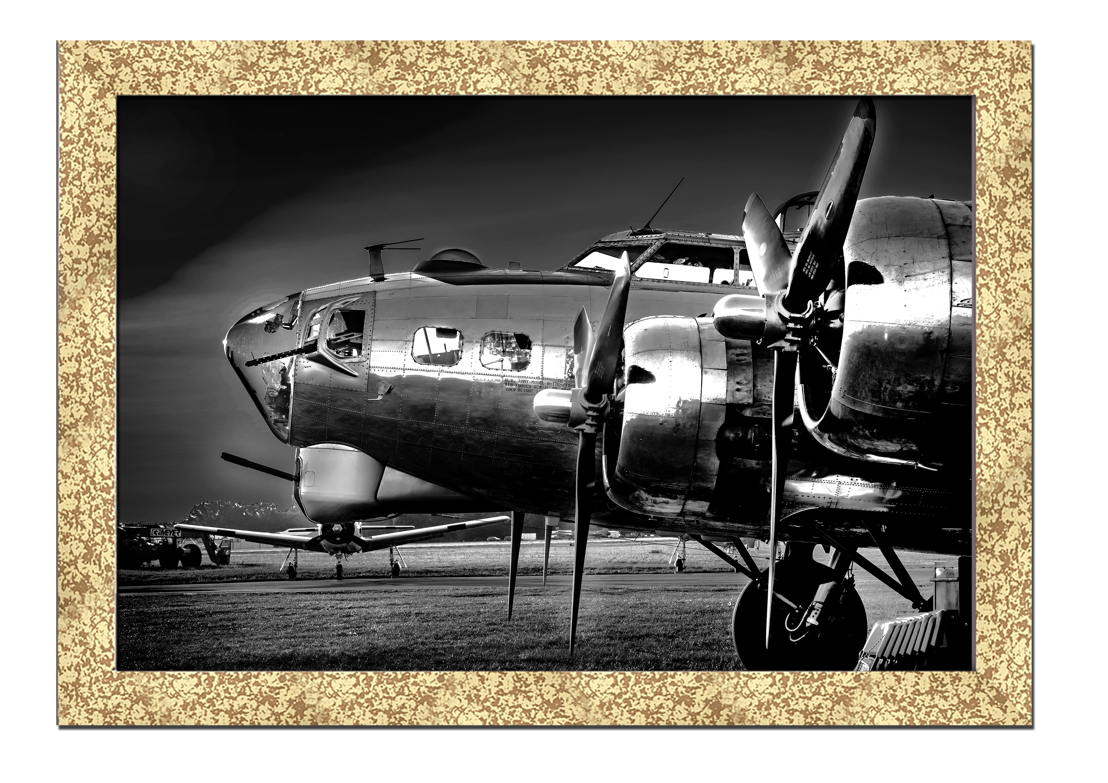 

Golden frame картина на файн-арт бумаге военный самолет B-17 Летающая крепость Hotel Arizona HD 31 см x 41 см