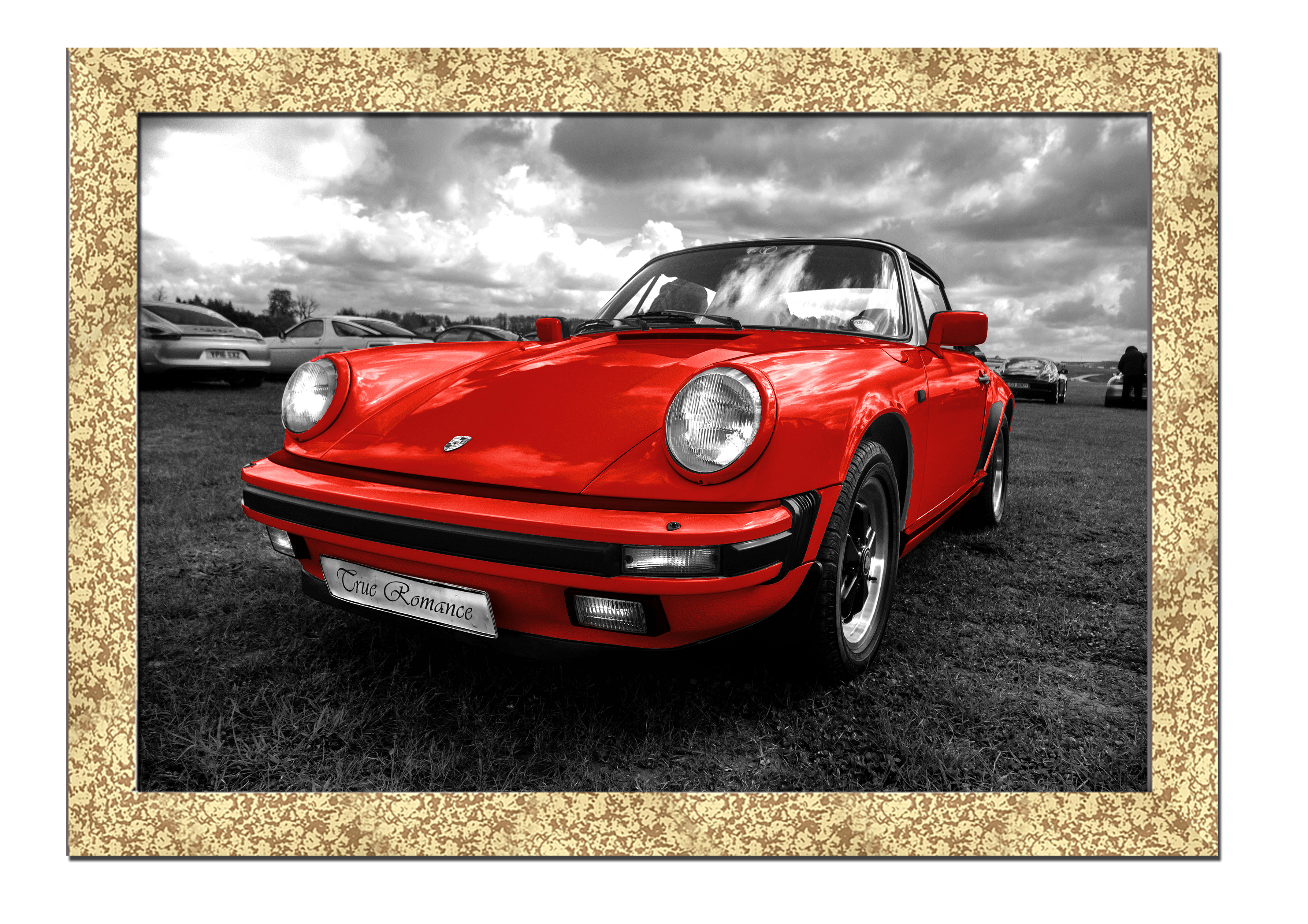 

Golden frame картина на файн-арт бумаге спортивнвый авто Порше Porsche 911 Hotel Arizona HD 31 см x 41 см