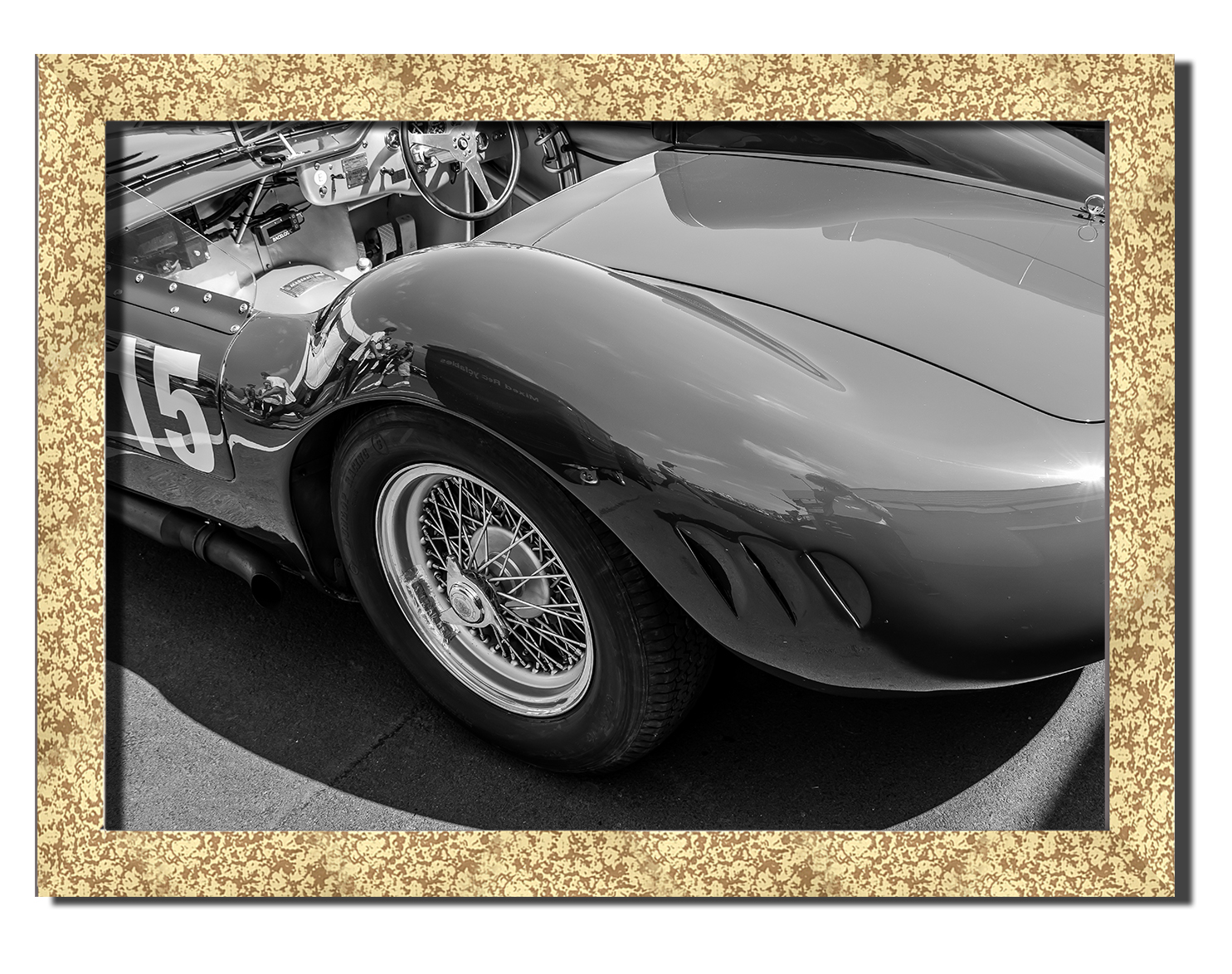 

Golden frame картина на файн-арт бумаге Maserati 250S спортивные гоночные авто суперкары Hotel Arizona HD 31 см x 41 см