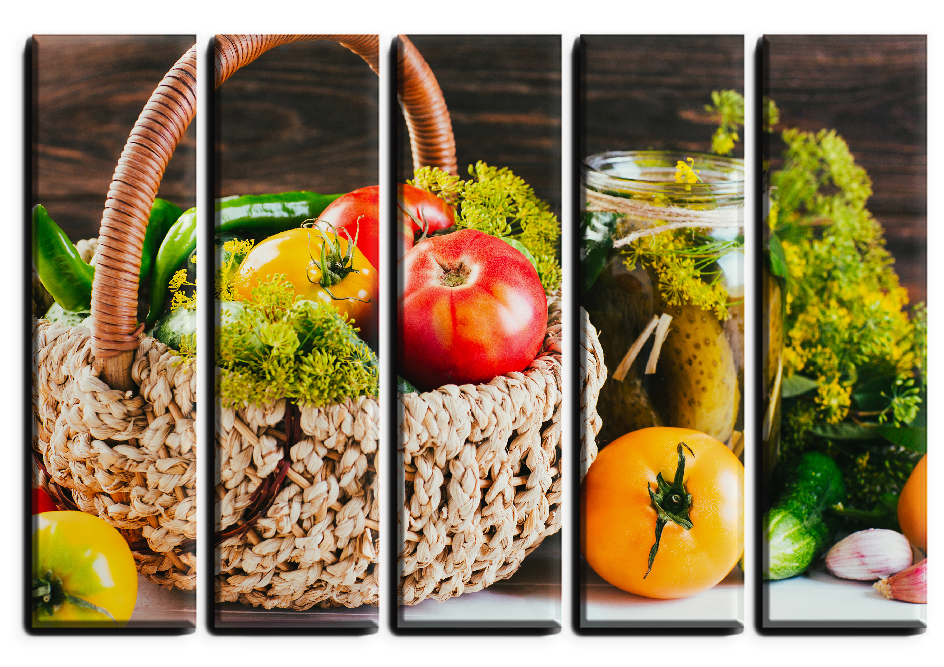 

Модульная картина на холсте из 5 частей Корзина с овощами вкусная еда, кухонная тематика Hotel Arizona HD 89 см x 140 см