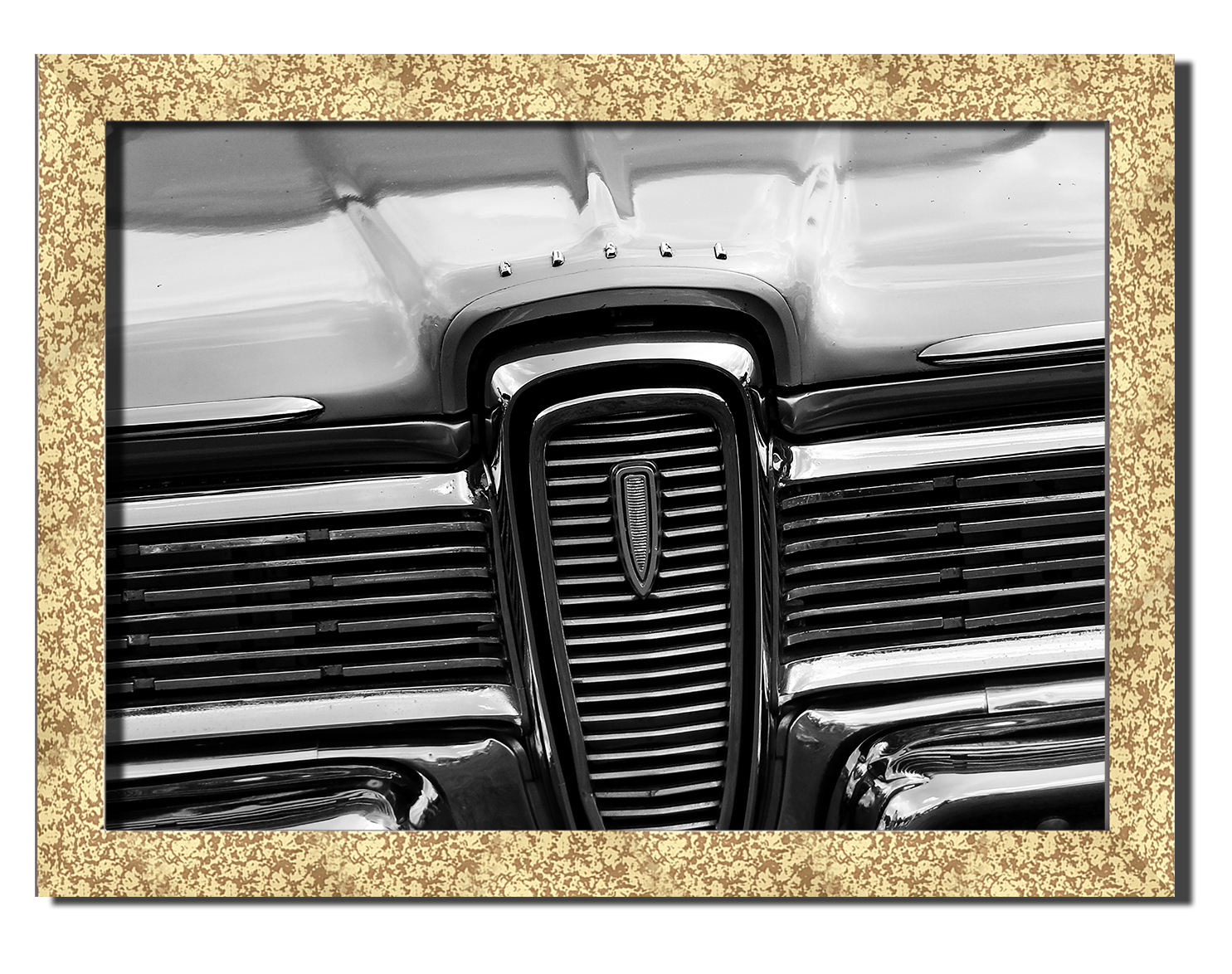 

Golden frame картина на файн-арт бумаге ретро автомобиль классический авто Hotel Arizona HD 31 см x 41 см