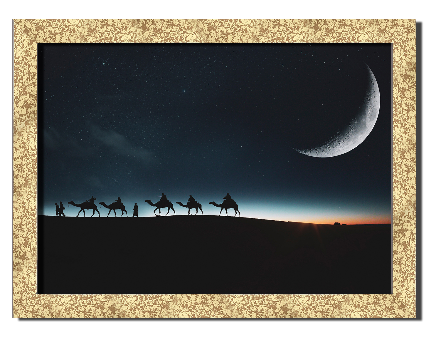 

Golden frame картина на файн-арт бумаге Луна природа пейзаж ландшафт Hotel Arizona HD 31 см x 41 см