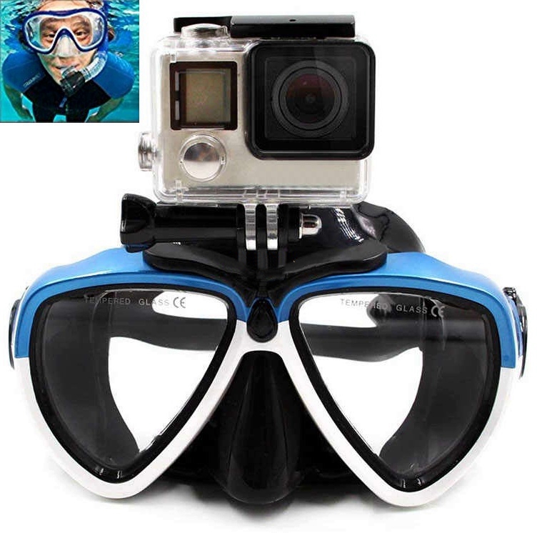 

Маска для подводного плавания с креплением для экшн камер для дайвинга снорклинга (6476552) Красная