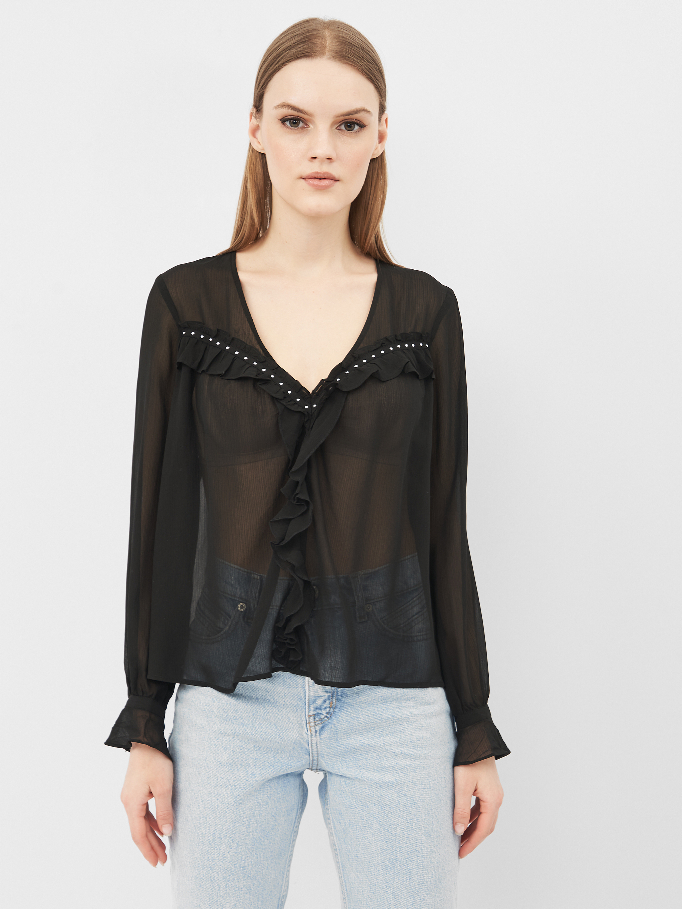 

Блузка H&M KK0313545 34 Черная