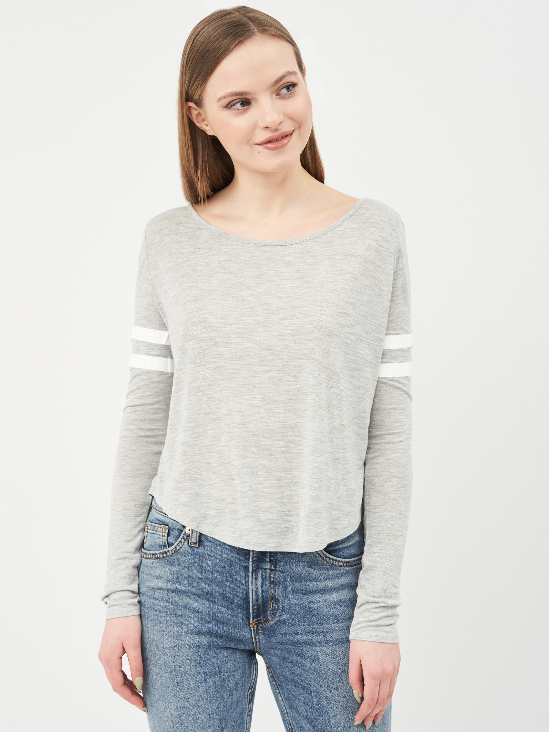 

Лонгслив H&M KK2132789 S Светло-серый